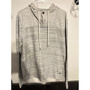 Express Men’s Pullover Hoodie Size L/G Gray Striped Lightweight Casual Sweatshir